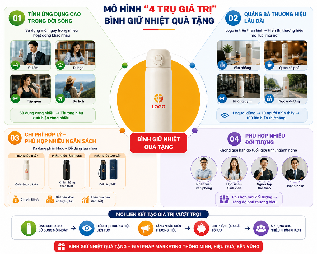 Bình giữ nhiệt in logo