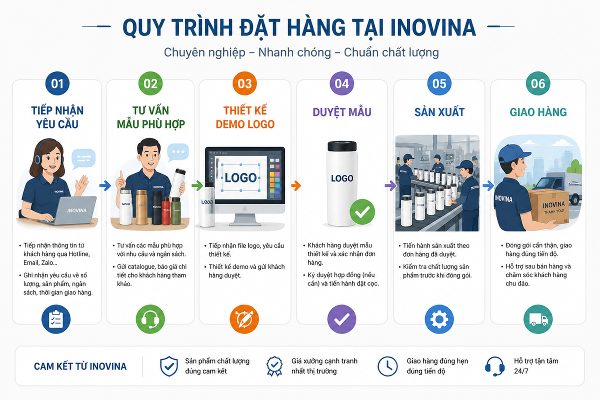 Bình Giữ Nhiệt In Logo Số Lượng Lớn Giá Xưởng