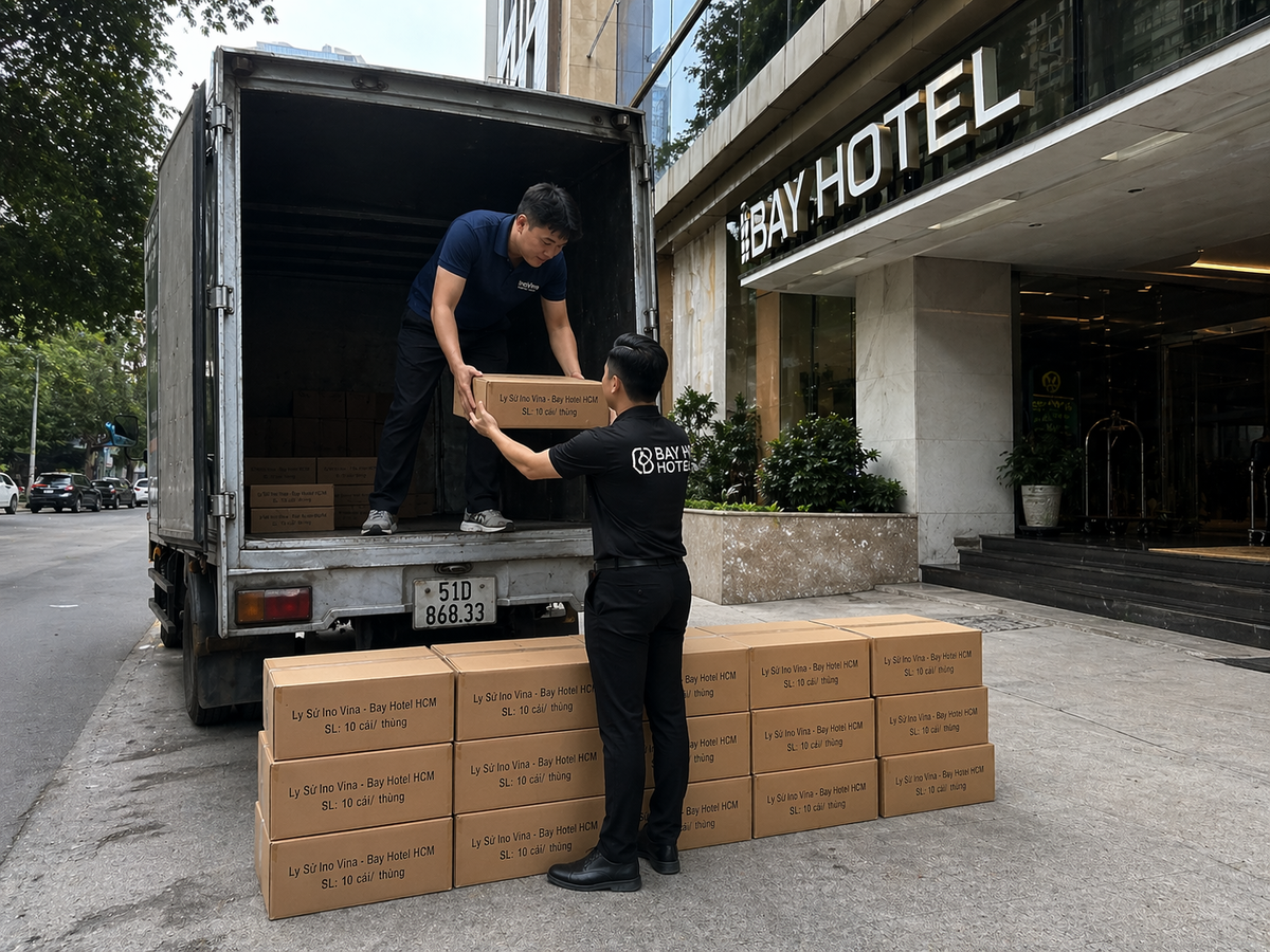 Dự Án 1000 Ly Sứ Bát Tràng In Logo Bay Hotel HCM