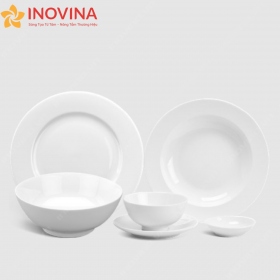 Bát Đĩa Minh Long Jasmine Trắng