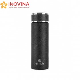 Bình Giữ Nhiệt Elmich Vân Đá 420ml Đen