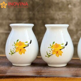 Bình Hoa Sứ Dáng Bầu Thấp