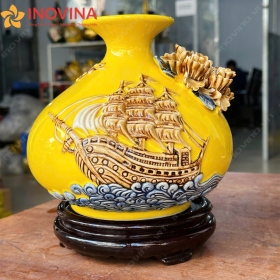 Bình Hút Lộc Bát Tràng Dáng Tì Bà Thuận Buồn Xuôi Gió