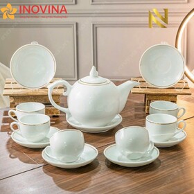 Bộ ấm chén Bát Tràng Ngọn Lửa Chỉ Vàng