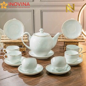 Bộ Ấm Trà Dáng Minh Long Chỉ Vàng