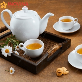 Bộ ấm trà Minh Long Camellia Trắng