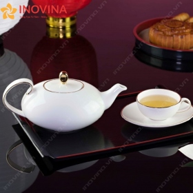 Bộ ấm trà Minh Long Elip Anna Chỉ Vàng