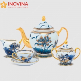 Bộ ấm trà Minh Long Hoàng Cung Sen Ngọc