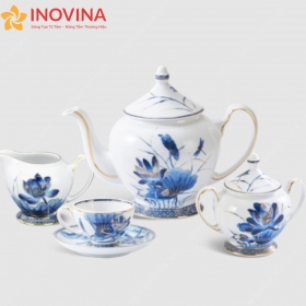 Bộ ấm trà Minh Long Hoàng Cung Sen Vàng