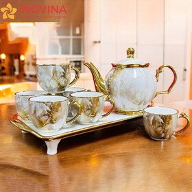 Bộ Ấm Trà Phong Cách Châu Âu Dáng Đèn