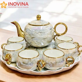 Bộ Ấm Trà Phong Cách Châu Âu Dáng Tròn