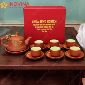 Bộ Ấm Trà Tử Sa Bát Tràng Dáng Cây Vuông