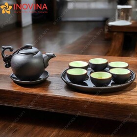 Bộ Ấm Trà Tử Sa Bát Tràng Dáng Rồng