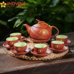 Bộ Ấm Trà Tử Sa Bát Tràng Dáng Thuyền