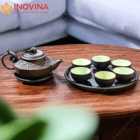 Bộ Ấm Trà Tử Sa Bát Tràng Hoa Cúc