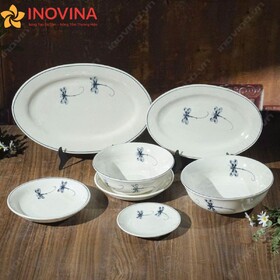 Bộ Bát Đĩa Bát Tràng Đôi Chuồn