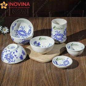 Bộ Bát Đĩa Bát Tràng Hoa Cúc