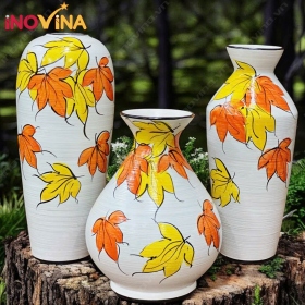 Bộ Bình Hoa Gốm Sứ Bát Tràng Mùa Thu