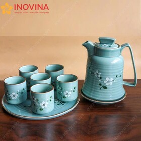 Bộ Bình Ly Sứ Bát Tràng Hoa Tuyết