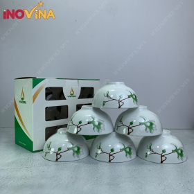 Bộ chén Bát Tràng Hoa Mộc Lan