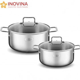 Bộ Nồi Inox 304 Elmich Gồm 2 Nồi 16, 20cm