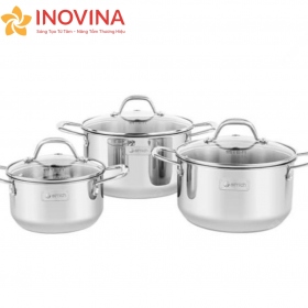 Bộ Nồi Inox 304 Elmich Gồm 3 Nồi 16, 20, 22cm