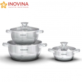 Bộ Nồi Inox Đáy Từ Sunhouse