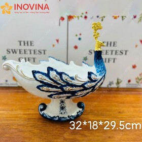 Đĩa Chim Công Đựng Hoa Quả, Đựng Gà