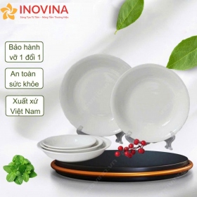 Đĩa Loe Sâu Lòng Men Trắng Trơn