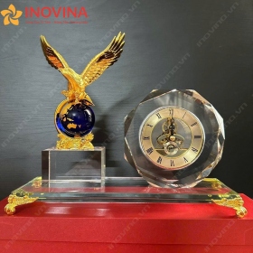 Đồng Hồ Để Bàn Đại Bàng Mạ Vàng