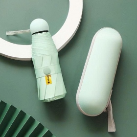 Dù gấp in logo tay nhựa tròn màu vintage