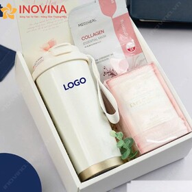 Giftset Bình Giữ Nhiệt, Mask Dưỡng Da, Khăn Tay