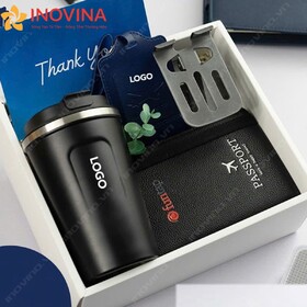 Giftset Bình Giữ Nhiệt, Sổ Da, Bao Thẻ Và Gá Đỡ Điện Thoại