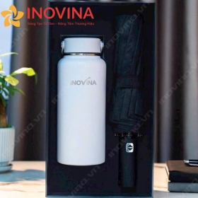 Giftset Bình Giữ Nhiệt Và Dù In Logo