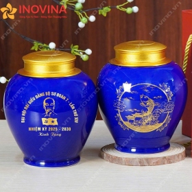 Hũ Đựng Trà Bát Tràng Cá Chép Vượt Vũ Môn