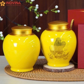 Hũ Đựng Trà Bát Tràng Dáng Chum Công Thành Danh Toại