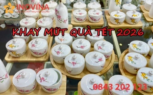 Khay Mứt Gốm Sứ Bát Tràng Mới Quà Tết 2026