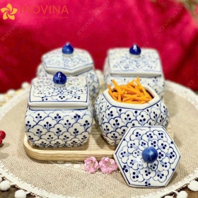 Khay Mứt Gốm Sứ Bát Tràng Dáng Vuông