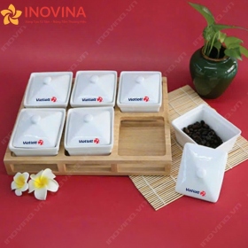 Khay Mứt Gốm Sứ Bát Tràng Dáng Vuông Trơn