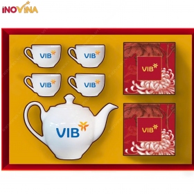 Quà Trung Thu Ấm Trà Bát Tràng Dáng Minh Long Và Bánh