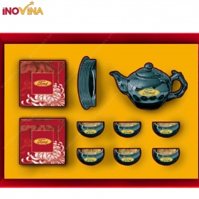 Quà Trung Thu Ấm Trà Bát Tràng Hỏa Biến Và Bánh