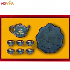 Quà Trung Thu Ấm Trà Bát Tràng Hỏa Biến Xanh Ngọc Bích