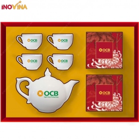 Quà Trung Thu Ấm Trà Bát Tràng Ngọn Lửa Và Bánh