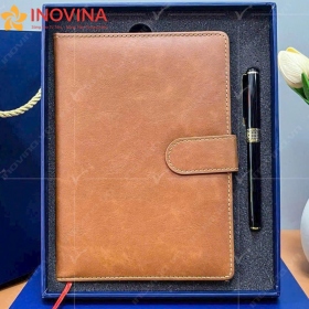 Sổ Tay Quà Tặng Kèm Bút Ký Gài Da