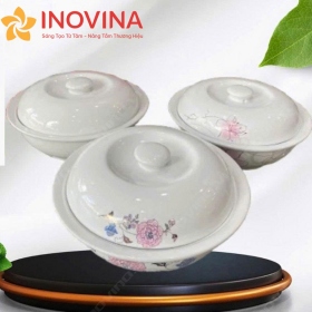 Thố Cơm Trắng Vẽ Hoa