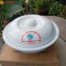 Thố Đựng Cơm/ Soup Sứ Trắng Có Nắp