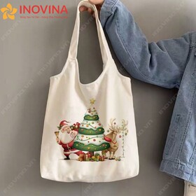 Túi Vải Canvas In Hình Giáng Sinh
