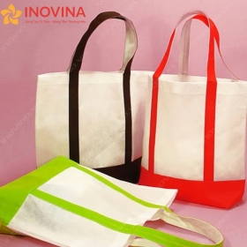 Túi Vải Không Dệt Hình Chữ Nhật Ngang Phối Màu