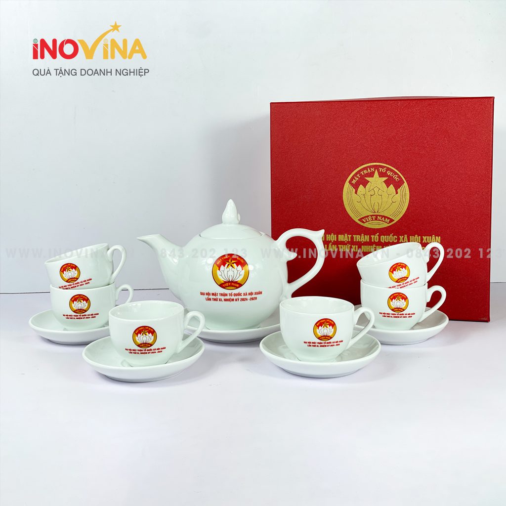 Bộ Ấm Chén In logo Quà Tặng Doanh Nghiệp Uy Tín Giá Tốt