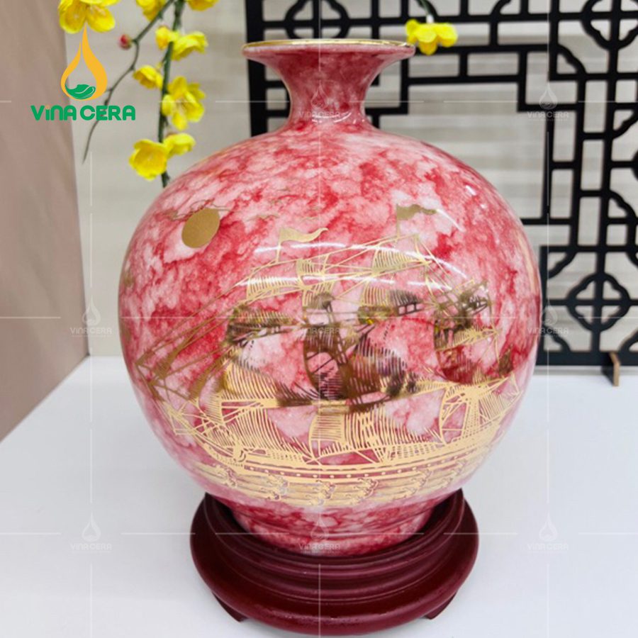Bình Hút Lộc Men Vân Đá Thuận buồm xuôi gió
